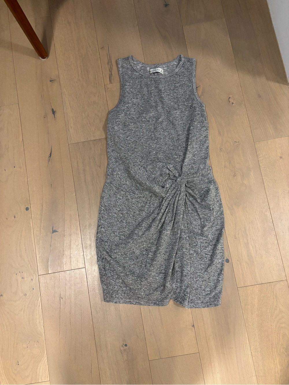 Abercrombie & Fitch Heather Gray Sleeveless Knot-Front Mini Dress